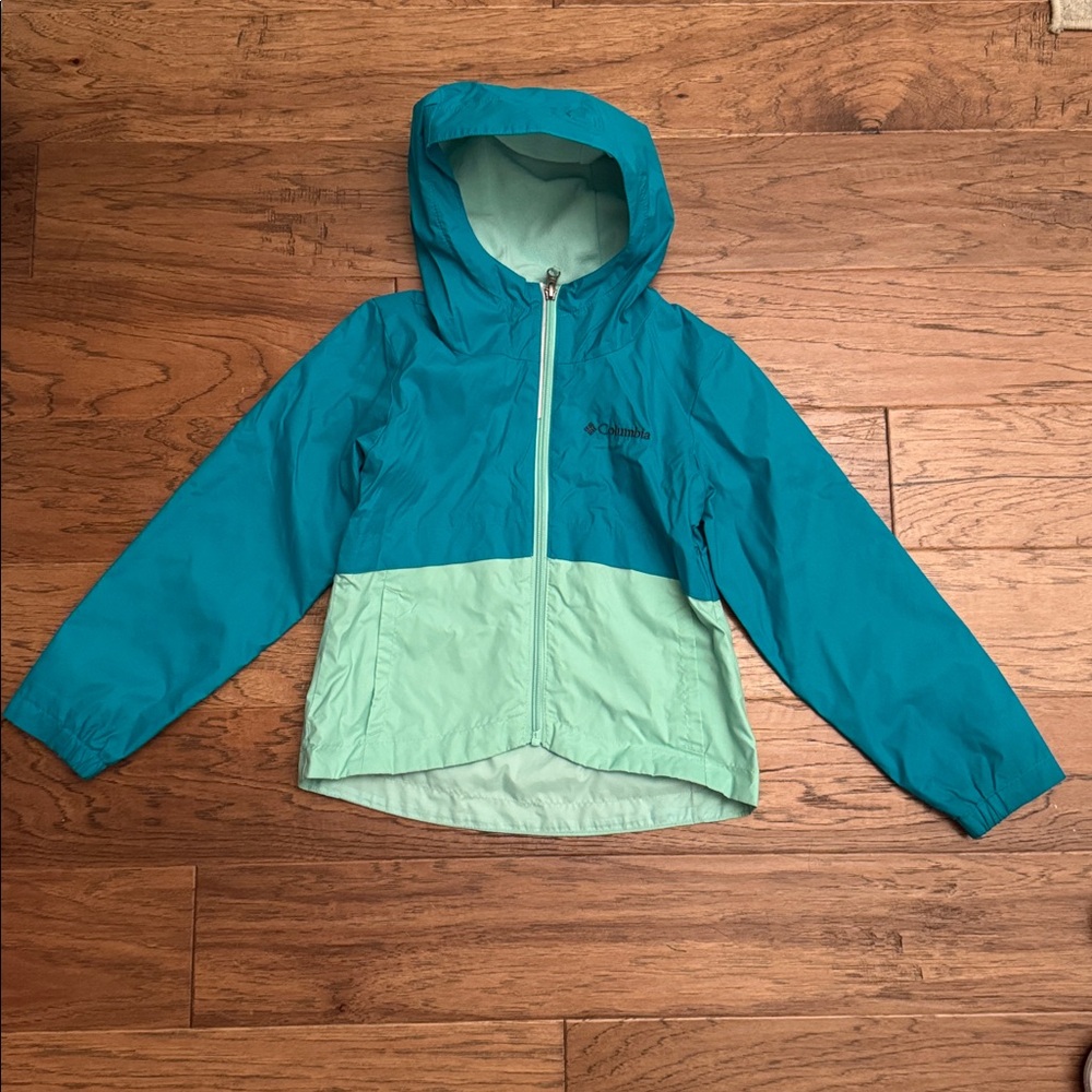 Columbia Two-Tone Blue and Green Hooded Jacket